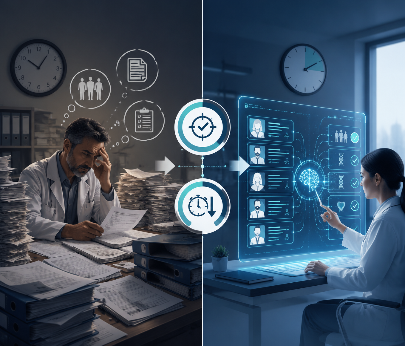Comparison of manual clinical trial screening with AI-assisted patient-to-trial matching