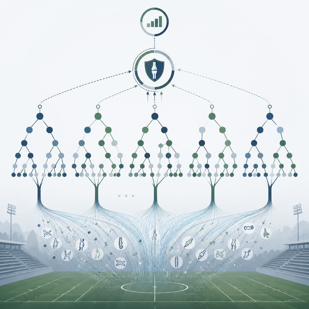 Stylized random forest ensemble built from sports injury data streams
