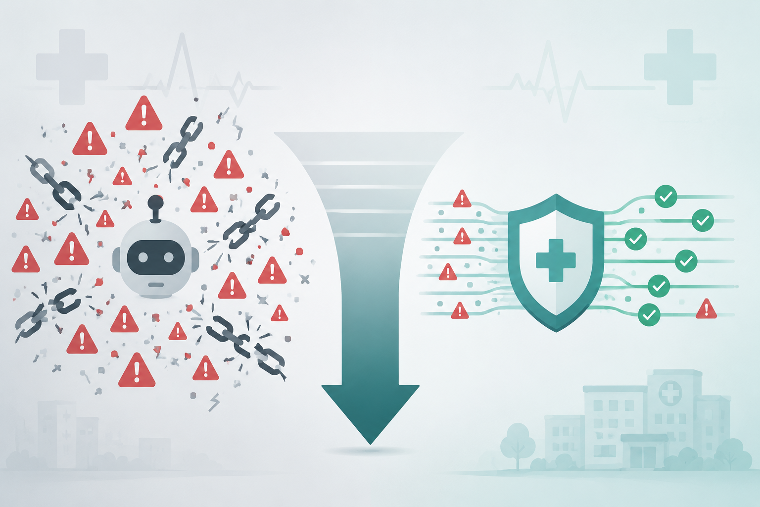 Comparison showing fewer agentic AI incidents after governance controls are applied