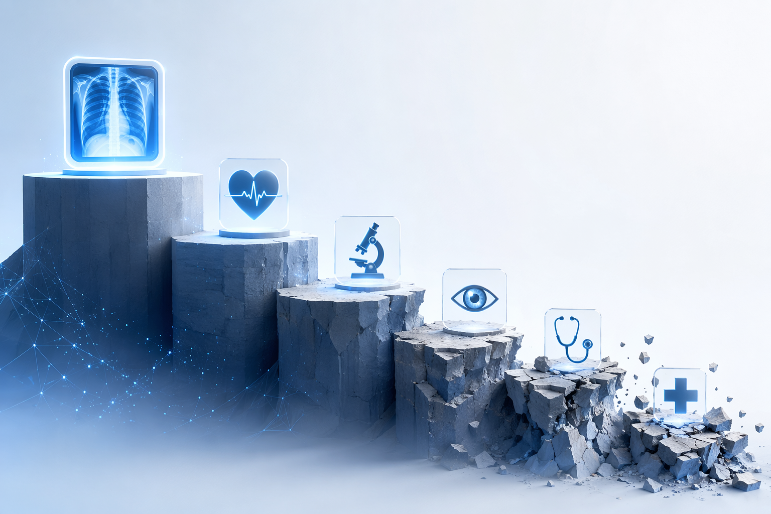 Uneven AI readiness landscape across radiology, cardiology, pathology, ophthalmology, primary care, and emergency medicine