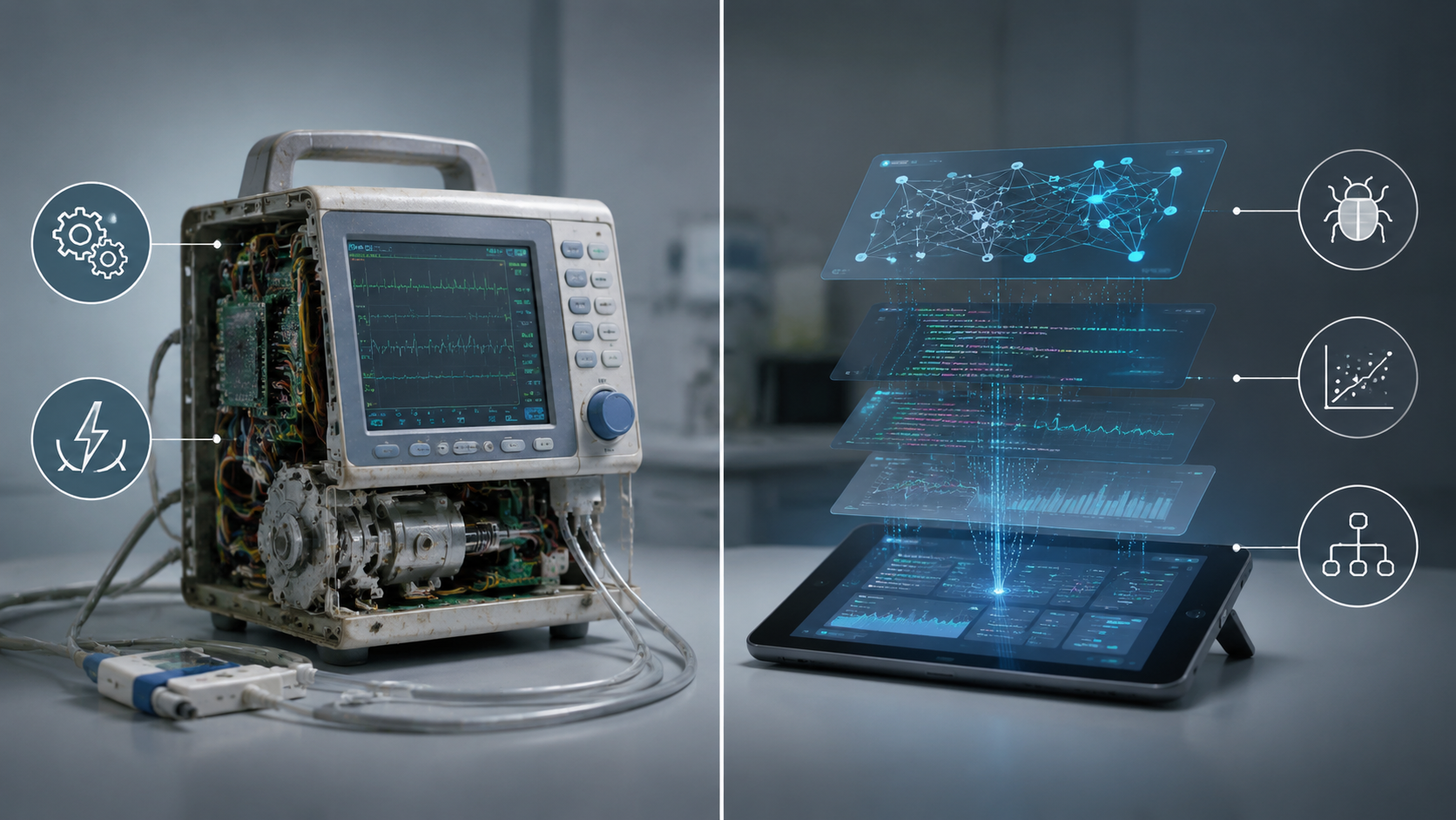 Comparison of a conventional hardware medical device and an AI-enabled software-driven device