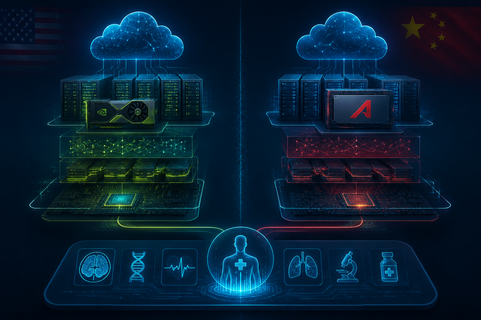 Parallel technology stacks for U.S. and China converging into healthcare AI applications