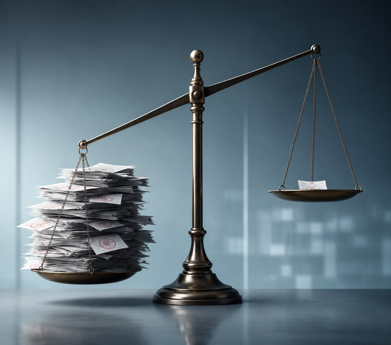 Unbalanced scale with denied claim forms outweighing a single appeal paper
