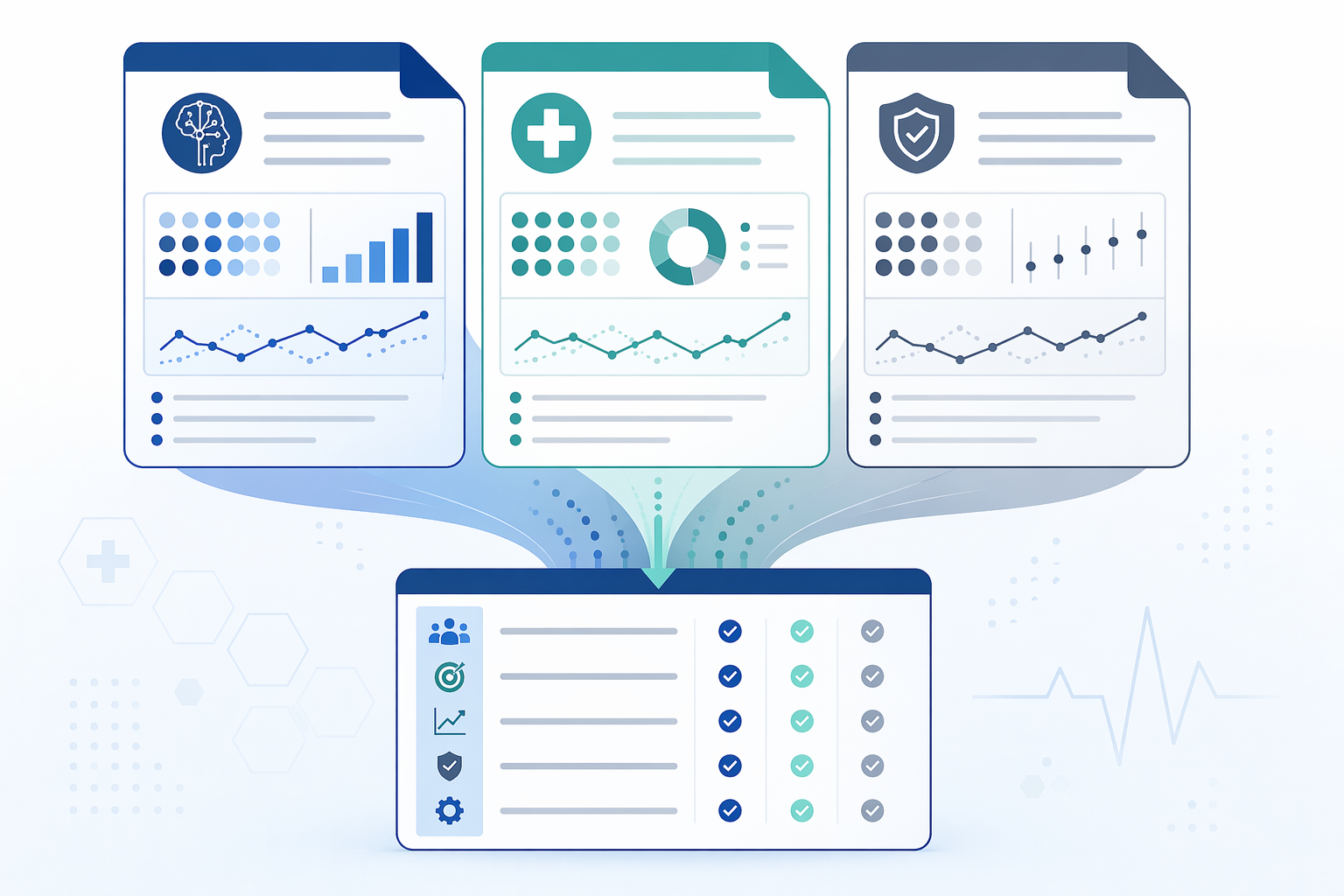 Abstract clinical AI model card frameworks converging into one consolidated checklist
