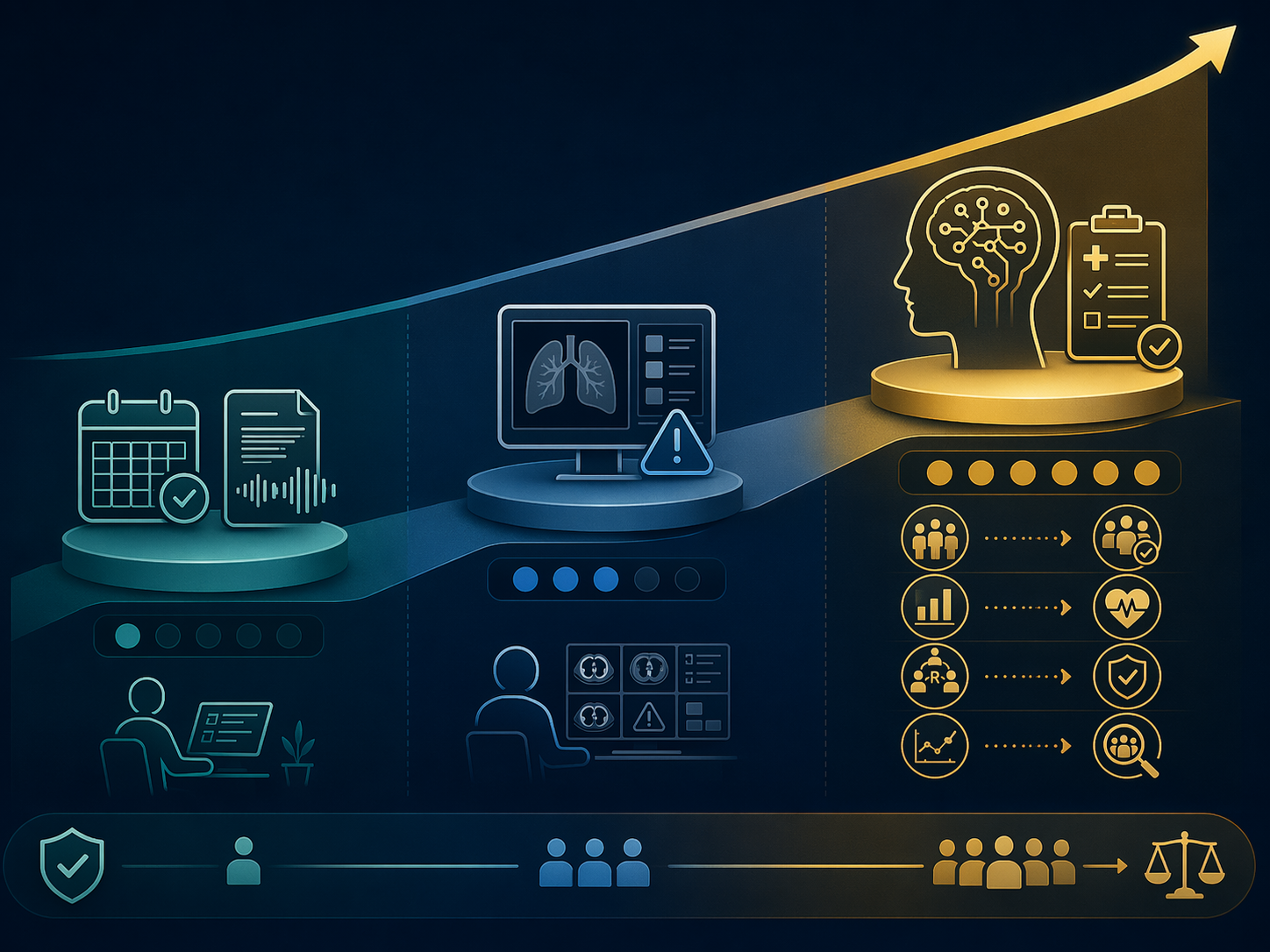 Spectrum of healthcare AI evidence requirements from low-risk administrative tools to high-risk diagnostic tools