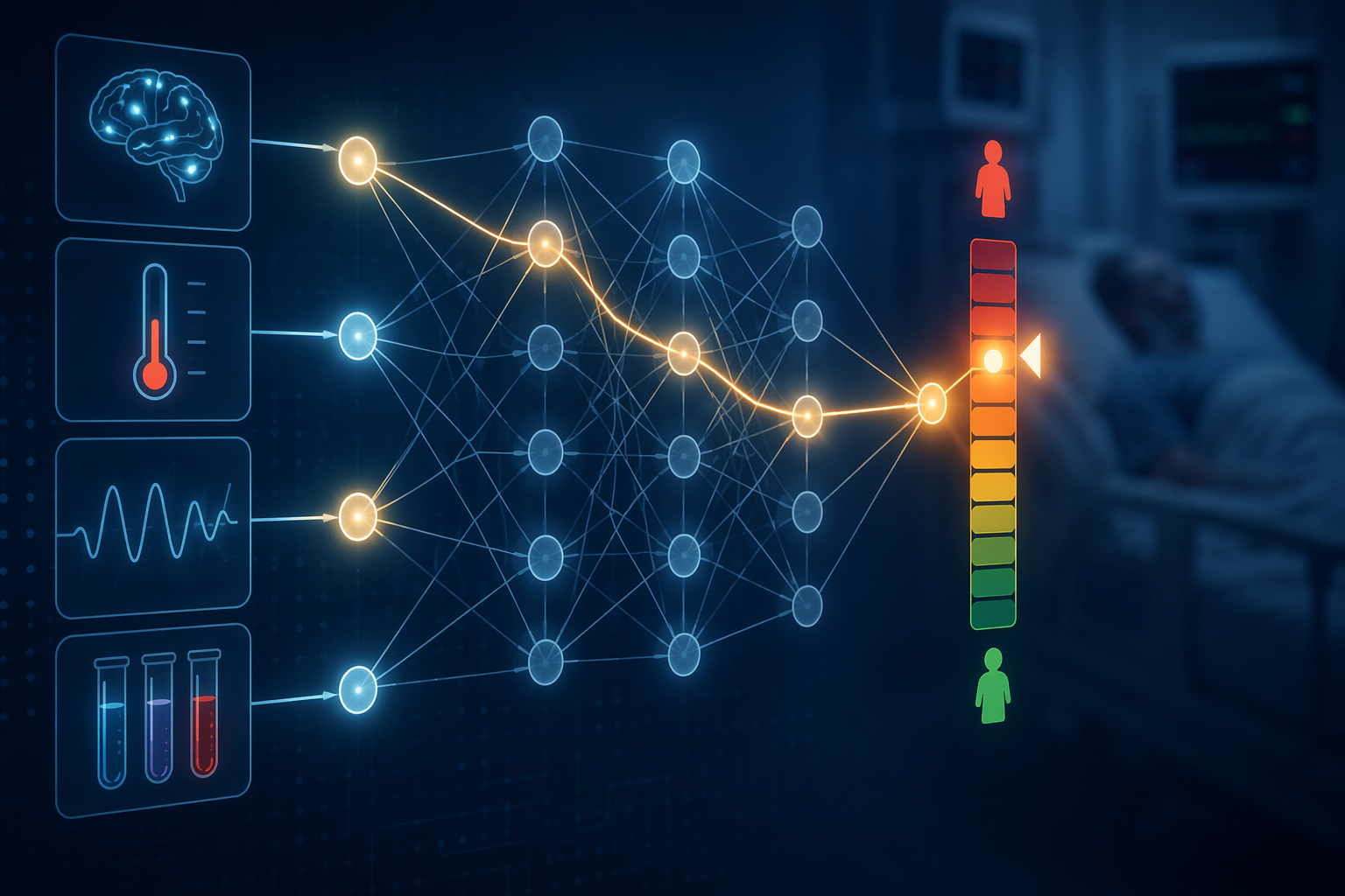 Interpretable AI model linking GCS, temperature, SpO2, and lab inputs to heat illness risk