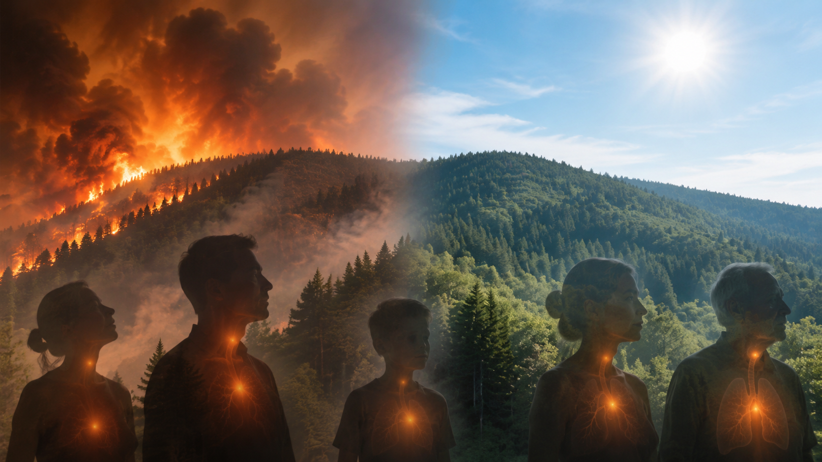 Smoky and clear hillside scenes with lingering chest and throat indicators