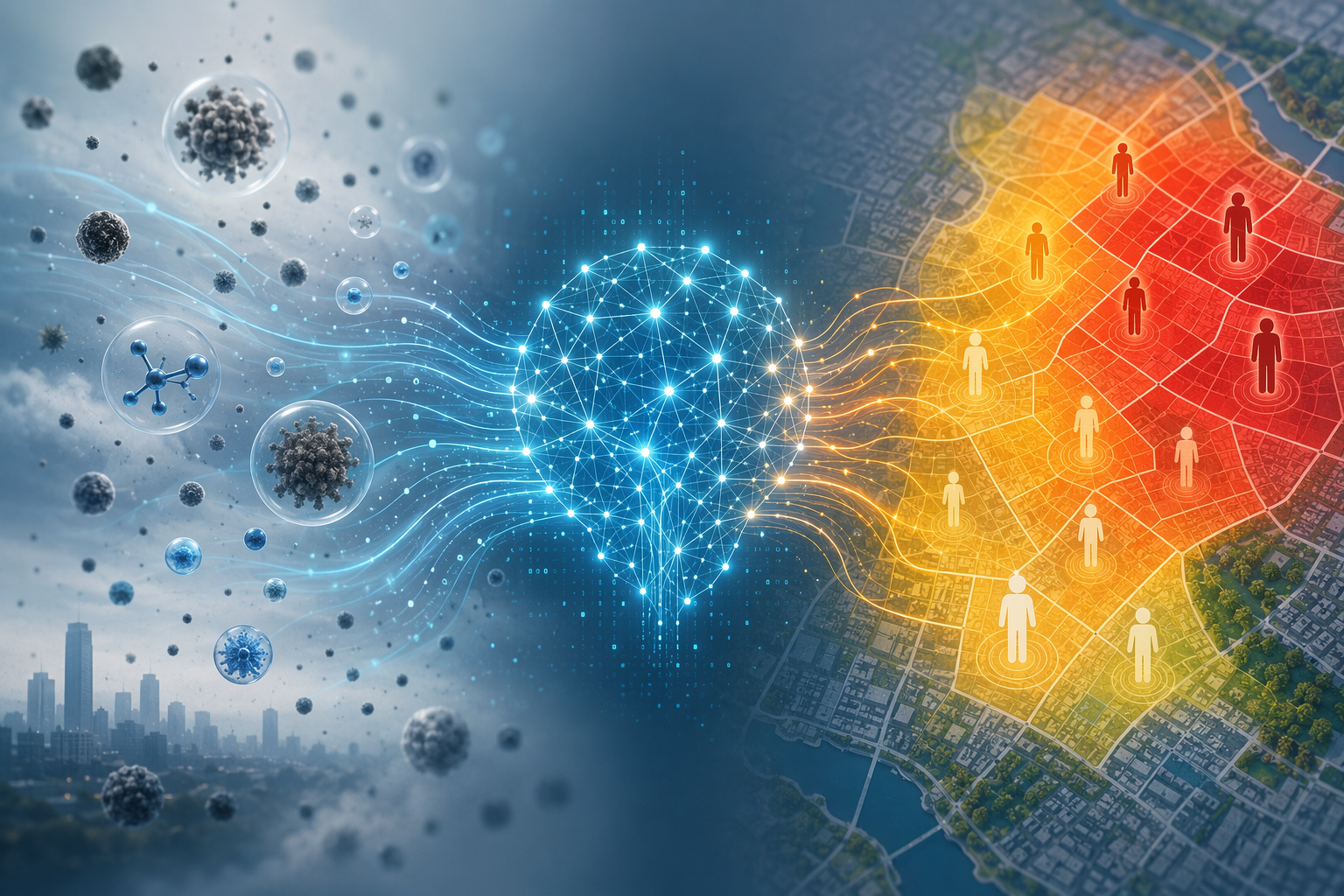 Pipeline from air pollutants through AI modeling to neighborhood health risk mapping