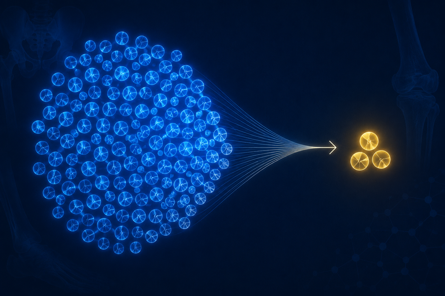 A visualization of many AI studies narrowing to a small number of externally validated studies