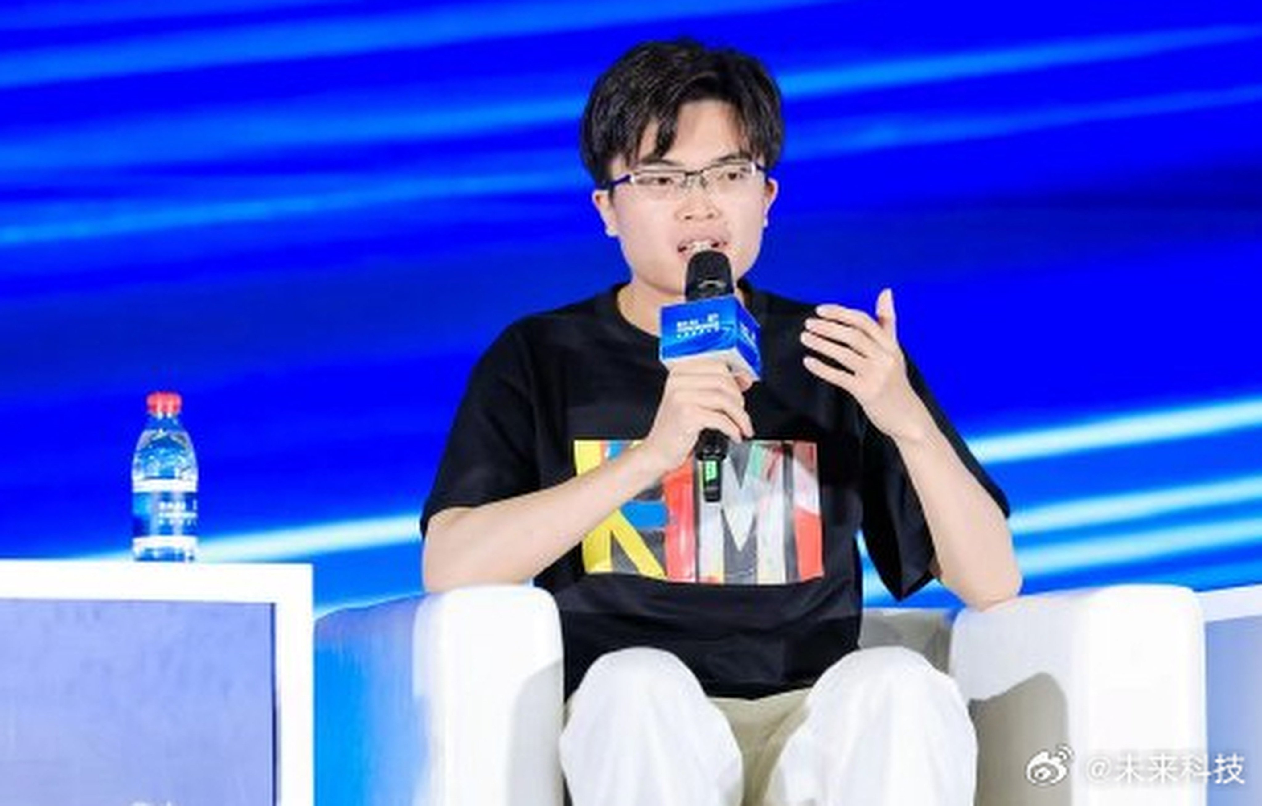Professional editorial portrait of Yang Zhilin, founder and CEO of Moonshot AI